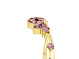 Yellow gold Open Marquise Cluster Morganite Band with Prong Setting_11