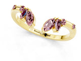 Yellow gold Open Marquise Cluster Morganite Band with Prong Setting_7