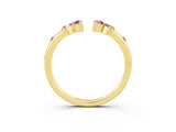 Yellow gold Open Marquise Cluster Morganite Band with Prong Setting_9