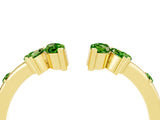 Yellow gold Open Marquise Cluster Peridot Band with Prong Setting_10