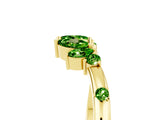Yellow gold Open Marquise Cluster Peridot Band with Prong Setting_11