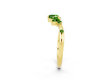 Yellow gold Open Marquise Cluster Peridot Band with Prong Setting_8