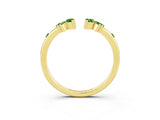 Yellow gold Open Marquise Cluster Peridot Band with Prong Setting_9
