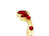 Yellow gold Open Marquise Cluster Ruby Band with Prong Setting_11