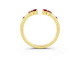 Yellow gold Open Marquise Cluster Ruby Band with Prong Setting_9