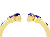Yellow gold Open Marquise Cluster Tanzanite Band with Prong Setting_10