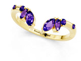 Yellow gold Open Marquise Cluster Tanzanite Band with Prong Setting_7