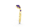 Yellow gold Open Marquise Cluster Tanzanite Band with Prong Setting_8