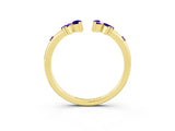 Yellow gold Open Marquise Cluster Tanzanite Band with Prong Setting_9
