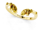 Yellow gold Open Marquise Cluster Yellow Sapphire Band with Prong Setting_19