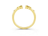 Yellow gold Open Marquise Cluster Yellow Sapphire Band with Prong Setting_21