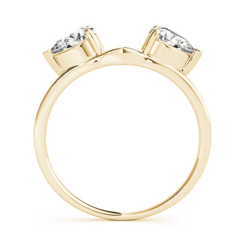 Yellow gold Open Pear-Cut Diamond Bypass Ring with Prong Setting 1