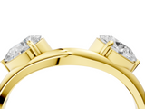 Yellow gold Open Pear-Cut Diamond Bypass Ring with Prong Setting_42