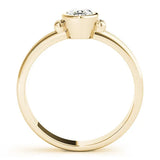Yellow gold Oval Bezel Solitaire Ring with Split Shank Band 2