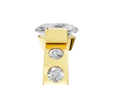 Yellow gold Oval Brilliant Channel-Set Diamond Ring with Bezel Prong Setting_11