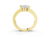 Yellow gold Oval Brilliant Channel-Set Diamond Ring with Bezel Prong Setting_9