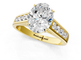 Yellow gold Oval Brilliant Channel-Set Solitaire Ring with Four-Prong Setting_21