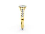 Yellow gold Oval Brilliant Channel-Set Solitaire Ring with Four-Prong Setting_22