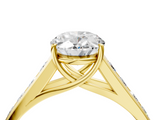Yellow gold Oval Brilliant Channel-Set Solitaire Ring with Four-Prong Setting_24