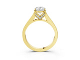 Yellow gold Oval Brilliant Cut Diamond Engagement Ring with Pavé Band and Four-Prong Setting_88