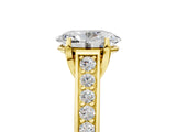 Yellow gold Oval Brilliant Cut Diamond Engagement Ring with Pavé Band and Four-Prong Setting_90