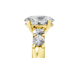 Yellow gold Oval Brilliant Cut Diamond Five-Stone Prong Set Engagement Ring with Channel Band_28