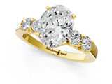 Yellow gold Oval Brilliant Diamond Five-Stone Engagement Ring with Prong Setting on a Classic Band_17