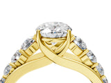 Yellow gold Oval Brilliant Diamond Pavé Band with Six-Prong Setting_7