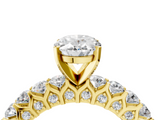 Yellow gold Oval Brilliant Solitaire with Pavé Band and Four-Prong Setting_69