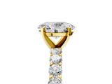 Yellow gold Oval Brilliant Solitaire with Pavé Band and Four-Prong Setting_70