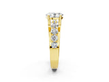 Yellow gold Oval Brilliant Solitaire with Side Stones on a Pave Band and Four-Prong Setting_26