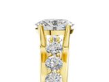 Yellow gold Oval Brilliant Solitaire with Side Stones on a Pave Band and Four-Prong Setting_29