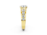 Yellow gold Oval Brilliant Solitaire with Side Stones on a Pave Band and Four-Prong Setting_49