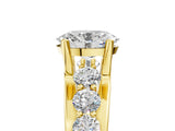 Yellow gold Oval Brilliant Solitaire with Side Stones on a Pave Band and Four-Prong Setting_52