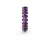 Yellow gold Oval Cut Amethyst Eternity Band with Shared Prong Setting_2