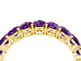 Yellow gold Oval Cut Amethyst Eternity Band with Shared Prong Setting_4