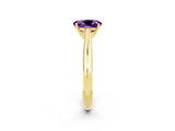 Yellow gold Oval Cut Amethyst Solitaire Engagement Ring with Cathedral Setting and Four-Prong Mount_68