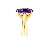 Yellow gold Oval Cut Amethyst Solitaire Engagement Ring with Cathedral Setting and Four-Prong Mount_71