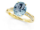 Yellow gold Oval Cut Aquamarine Engagement Ring with Side Stone Accents and Four-Prong Setting_61