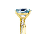 Yellow gold Oval Cut Aquamarine Engagement Ring with Side Stone Accents and Four-Prong Setting_65
