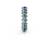 Yellow gold Oval Cut Aquamarine Eternity Band with Shared Prong Setting_2