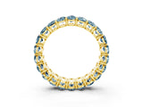 Yellow gold Oval Cut Aquamarine Eternity Band with Shared Prong Setting_3