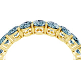 Yellow gold Oval Cut Aquamarine Eternity Band with Shared Prong Setting_4