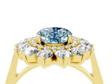 Yellow gold Oval Cut Aquamarine Floral Double Halo Engagement Ring with Prong Setting_53