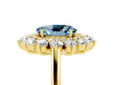Yellow gold Oval Cut Aquamarine Floral Double Halo Engagement Ring with Prong Setting_54