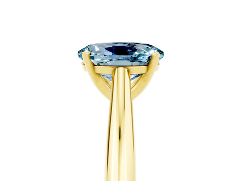 Yellow gold Oval Cut Aquamarine Solitaire Engagement Ring with Cathedral Setting and Four-Prong Mount_17