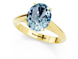 Yellow gold Oval Cut Aquamarine Solitaire Engagement Ring with Cathedral Setting and Four-Prong Mount_25