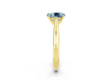 Yellow gold Oval Cut Aquamarine Solitaire Engagement Ring with Cathedral Setting and Four-Prong Mount_26