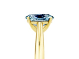 Yellow gold Oval Cut Aquamarine Solitaire Engagement Ring with Cathedral Setting and Four-Prong Mount_29