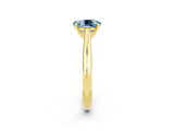 Yellow gold Oval Cut Aquamarine Solitaire Engagement Ring with Cathedral Setting and Four-Prong Mount_80